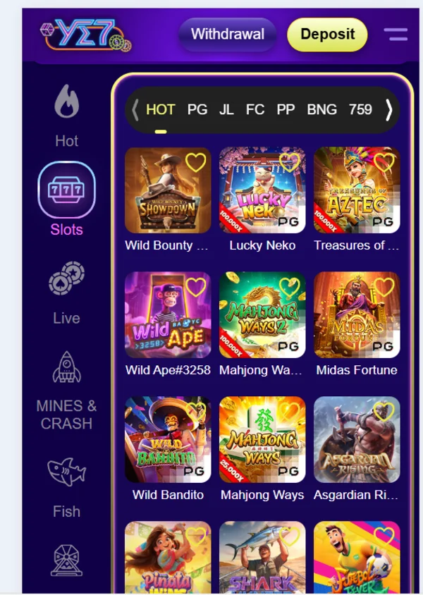 Propesyonal at Kaakit-akit na Jackpot Slots ng YE77 na may Malalaking Premyo